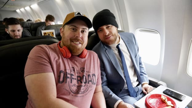 Photos: Bruins Siblings Trip | Flight to Dallas