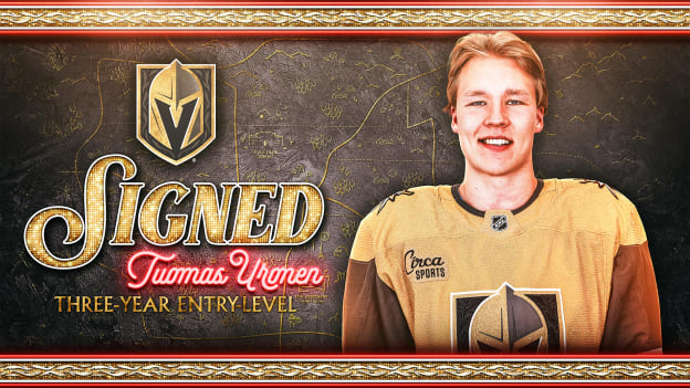 Vegas Golden Knights Sign Forward Tuomas Uronen to Three-Year, Entry-Level Contract