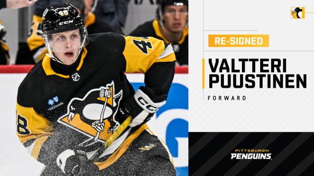 Penguins Re-Sign Forward Valtteri Puustinen to a Two-Year Contract