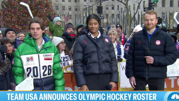 Jack Hughes at USA Roster Announce on the Today Show