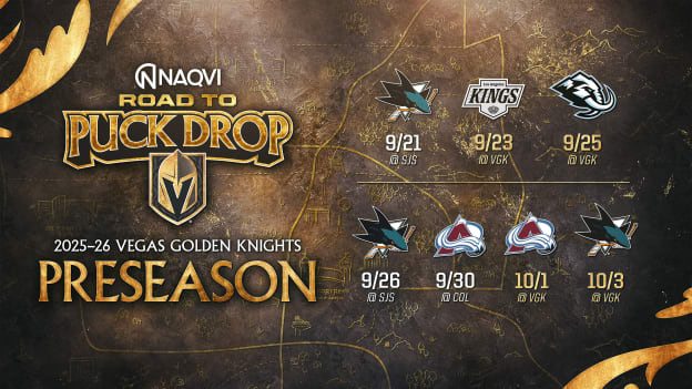 Vegas Golden Knights Announce Game Schedule for 2025-26 Preseason