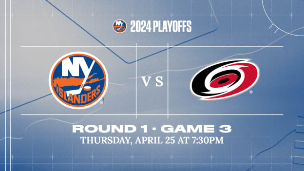 <center>Round 1 Game 3<p style="font-weight: normal; font-size: 16px;">Carolina Hurricanes, Thu. Apr. 25, 7:30PM</p></center>