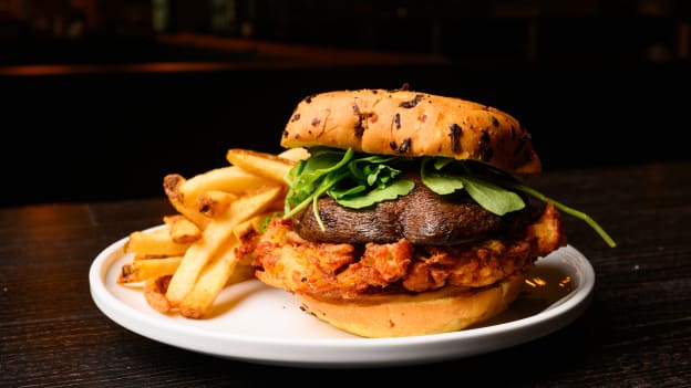 Haloumi Mushroom Hash Sandwich