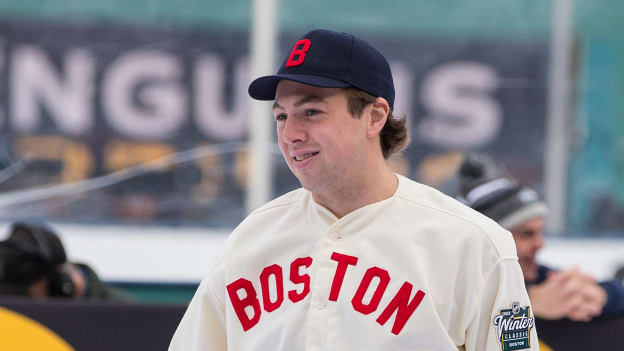 Photos: Bruins Arrive at Fenway in Red Sox Uniforms