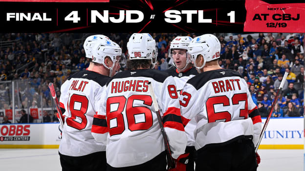 Devils Down Blues in St. Louis, 4-1 