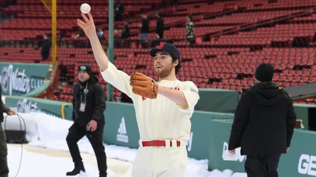 Photos: Bruins Arrive at Fenway in Red Sox Uniforms