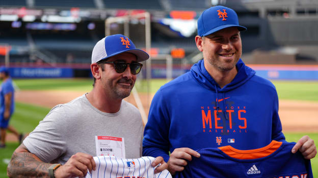 Cal Clutterbuck Throws Ceremonial First Pitch at NY Mets Game