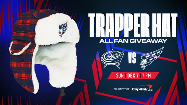 <b><h2>December 7 vs. CBJ</h2><p>Trapper Hat Giveaway</p></b><p style="font-size:15px;">courtesy of Capital One</p><p style="color:#c8102e;">All-Fan Giveaway</p>
