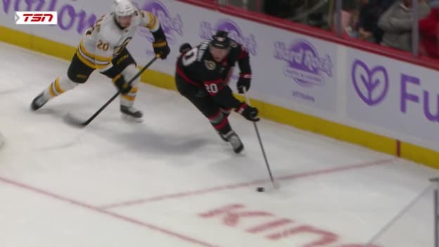 BOS@OTT: Cozens scores goal against Joonas Korpisalo