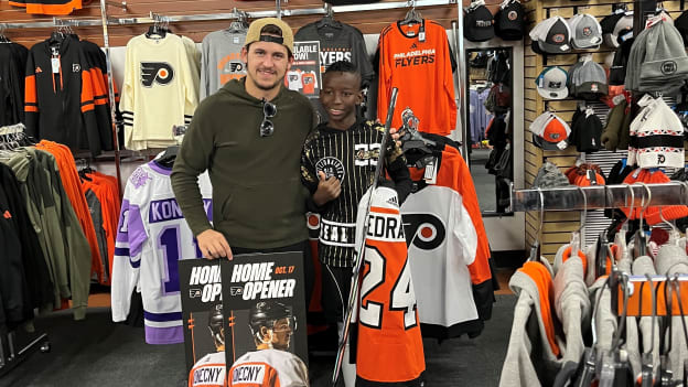 TK takes local youth hockey player, D'Myr, shopping for new hockey gear for the season