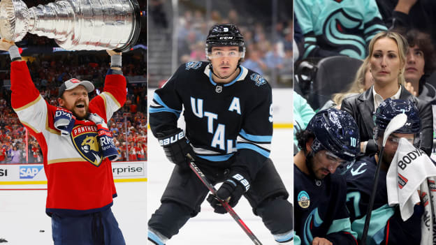 NHL players in action