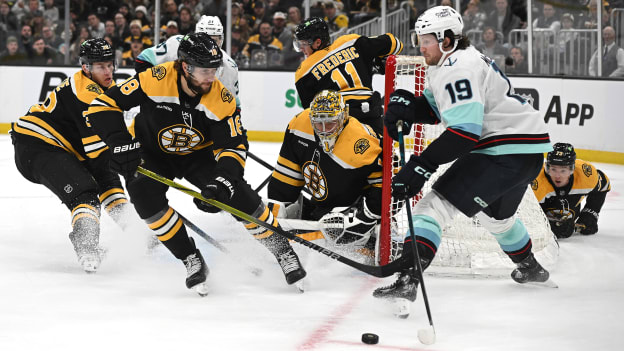 Swayman Makes 23 Saves as Bruins Blank Kraken for Second Straight Shutout