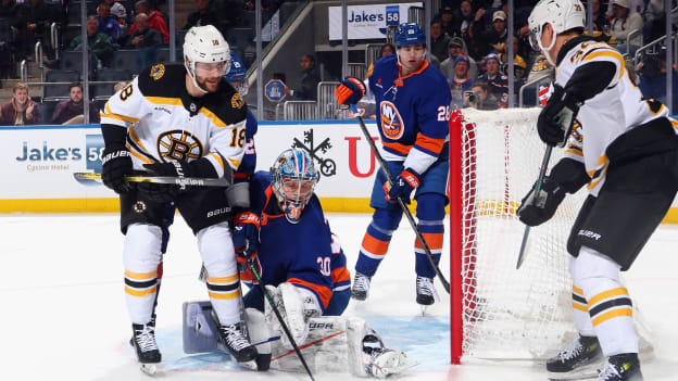 Zacha Scores Twice in Third, Lifts Bruins Past Islanders