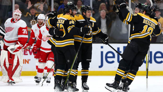 Zacha Scores in OT, Caps Bruins Comeback Against Red Wings