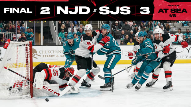 Sharks Score Late Goal to Down Devils