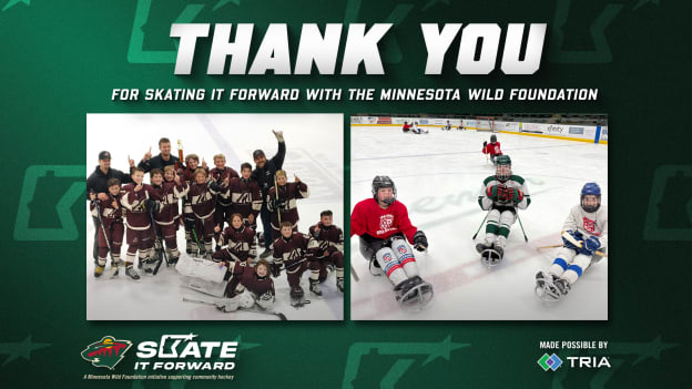 Minnesota Wild Foundation and TRIA Orthopedics announce $194,497.44 raised through "Skate it Forward on Hockey Day Minnesota" Campaign