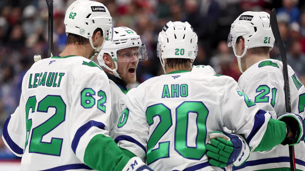 CAR@COL: Aho scores goal against Scott Wedgewood