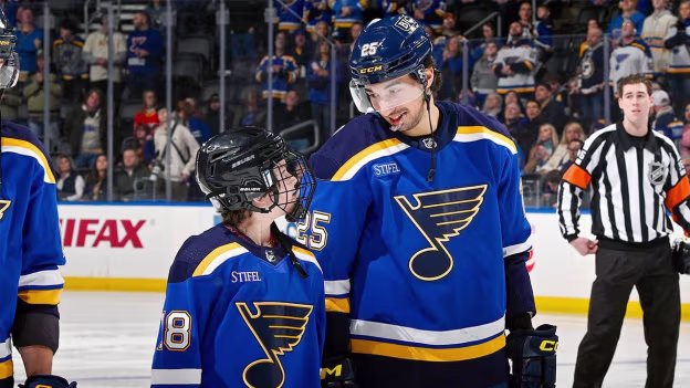 Carter skates with Blues