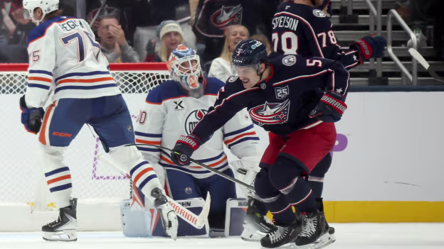 EDM@CBJ: Mateychuk scores goal against Calvin Pickard