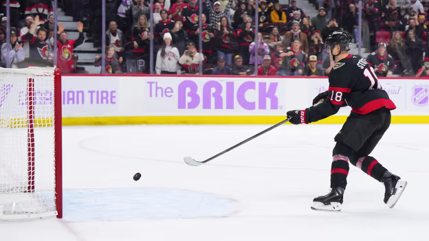 Tim Stutzle with a Goal vs. Boston Bruins