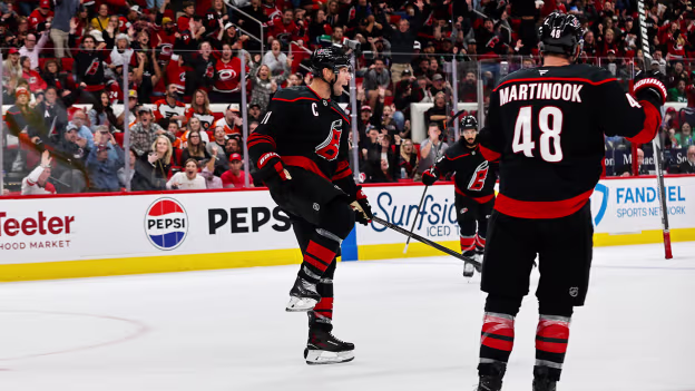 Staal pins it inside the post
