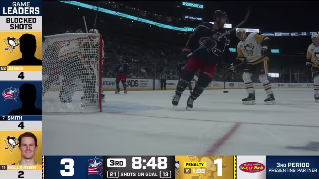 PIT@CBJ: Johnson scores PPG against Filip Larsson