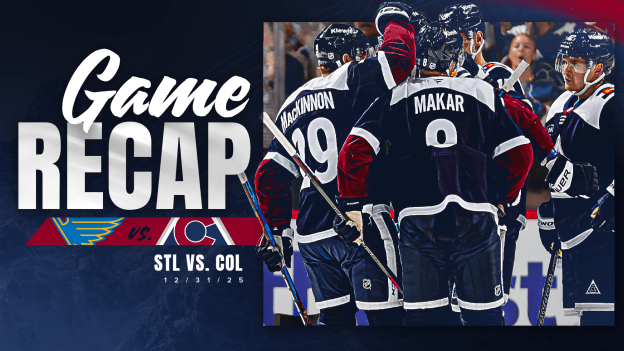 MacKinnon Scores Career Goals 400 and 401, Nichushkin Posts Hat Trick as Avalanche Defeats Blues 6-1