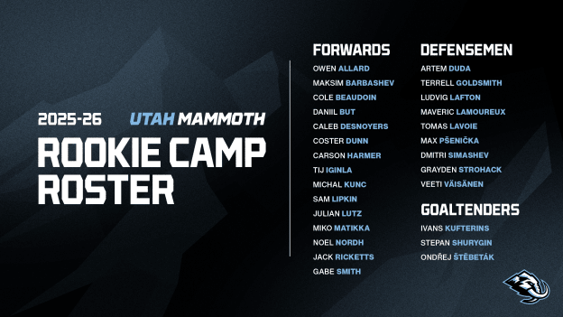 Utah Mammoth Announce 2025 Rookie Camp Roster, Schedule