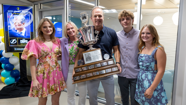 Cooper gets Jack Adams Award surprise at Coop’s Catch for Kids Family Lounge ribbon cutting
