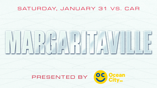<b><h2>January 31 vs. CAR</h2><p>Margaritaville</p></b><p style="font-size:15px;">Ocean City Tourism</p><p style="color:#004bc9;">Special Ticket Package</p>