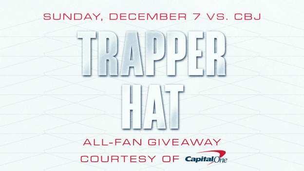 <b><h2>December 7 vs. CBJ</h2><p>Trapper Hat Giveaway</p></b><p style="font-size:15px;">courtesy of Capital One</p><p style="color:#c8102e;">All-Fan Giveaway</p>