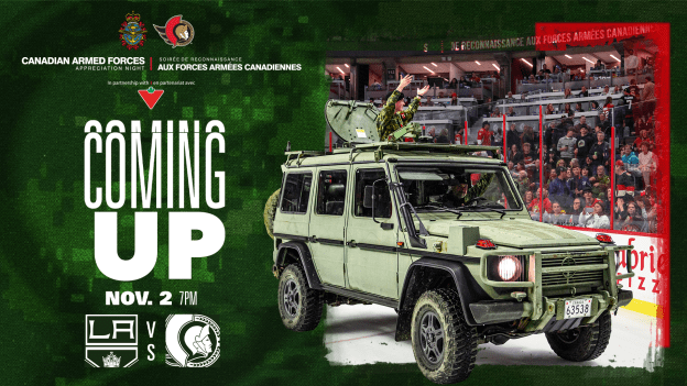 Canadian Armed Forces Appreciation Night – Presented by Canadian Tire - Nov. 2
