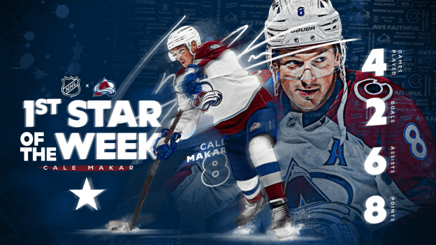 Makar Named NHL's First Star of the Week