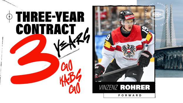 Three-year, entry-level contract for Vinzenz Rohrer