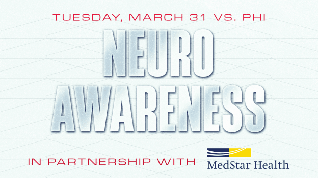<b><h2>March 31 vs. PHI</h2><p>Neuro Awareness</p></b><p style="font-size:15px;">in partnership with MedStar Health</p>