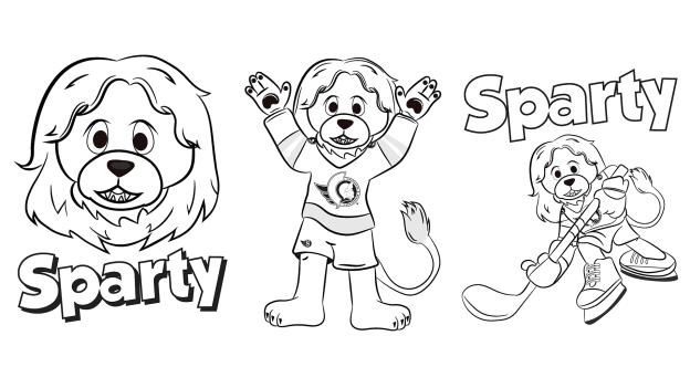 Sparty Colouring Pages