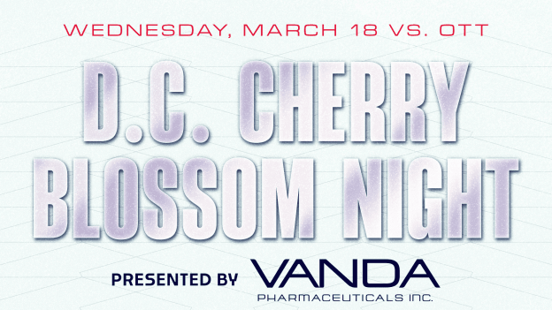 <b><h2>March 18 vs. OTT</h2><p>D.C. Cherry Blossom Night </p></b><p style="font-size:15px;">presented by Vanda Pharmaceuticals</p><p style="color:#004bc9;">Special Ticket Package</p>