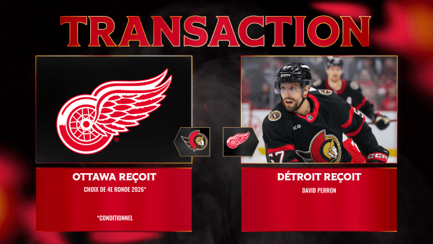 Les Sénateurs obtiennent un choix de repêchage conditionnel de Détroit
