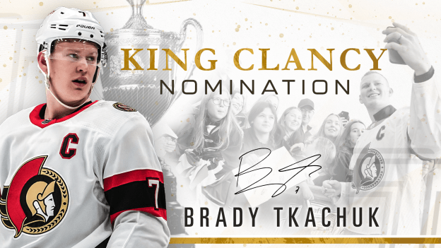 Brady Tkachuk Nominated for King Clancy Memorial Trophy
