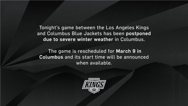 Tonight's Game Postponed, Rescheduled for March 9