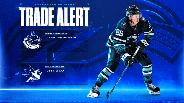 CANUCKS ACQUIRE JACK THOMPSON FROM SAN JOSE