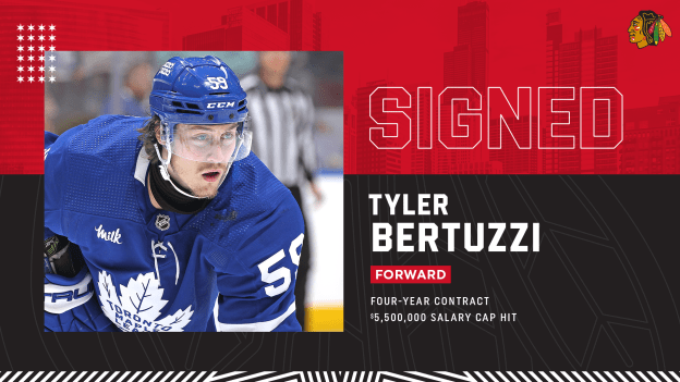 RELEASE: Blackhawks Ink Tyler Bertuzzi to Four-Year Contract