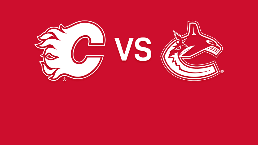 Canucks vs Flames matchup banner