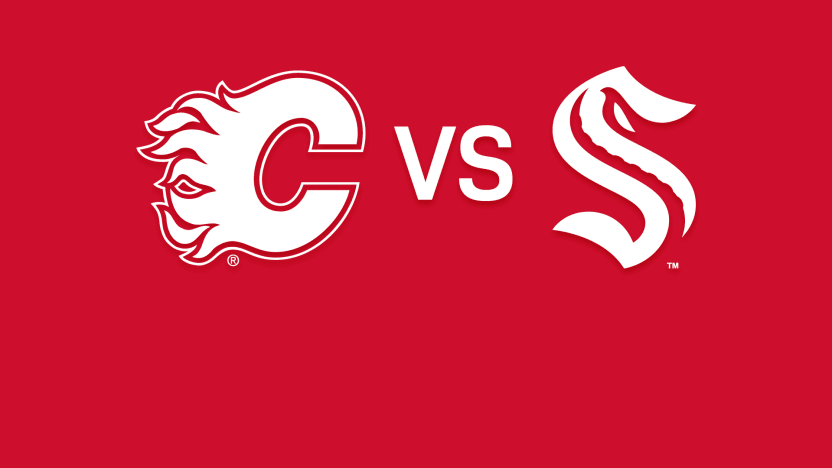 Kraken vs Flames matchup banner
