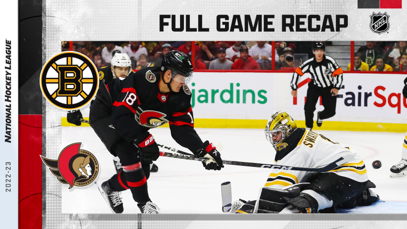 Pastrnak scores in OT, Bruins beat Senators 3-2