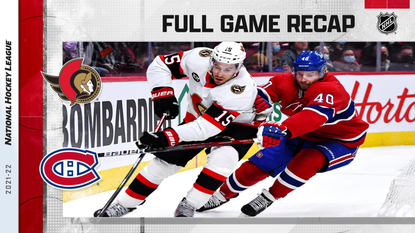 Caufield scores 1st goal in OT, Canadiens beat Senators 3-2