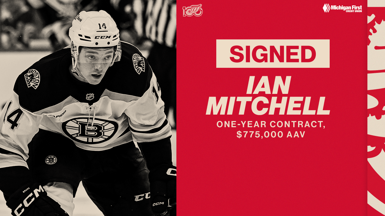 Red Wings sign Ian Mitchell to one-year contract | Detroit Red Wings