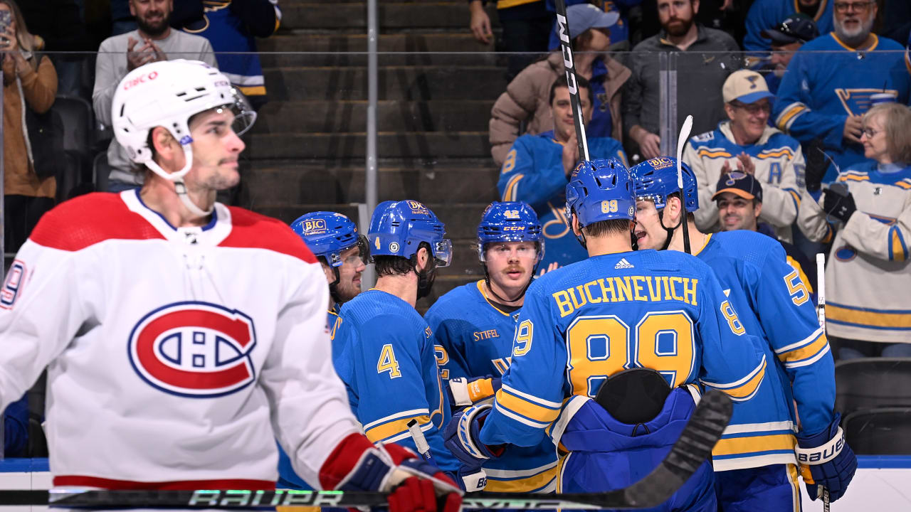 The Blues compete against the Canadiens