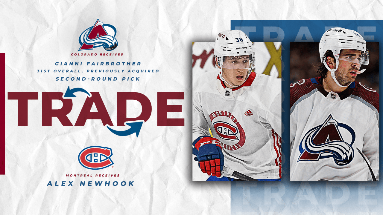 Breaking News: Montreal Canadiens Acquire Alex Newhook From Colorado  Avalanche 