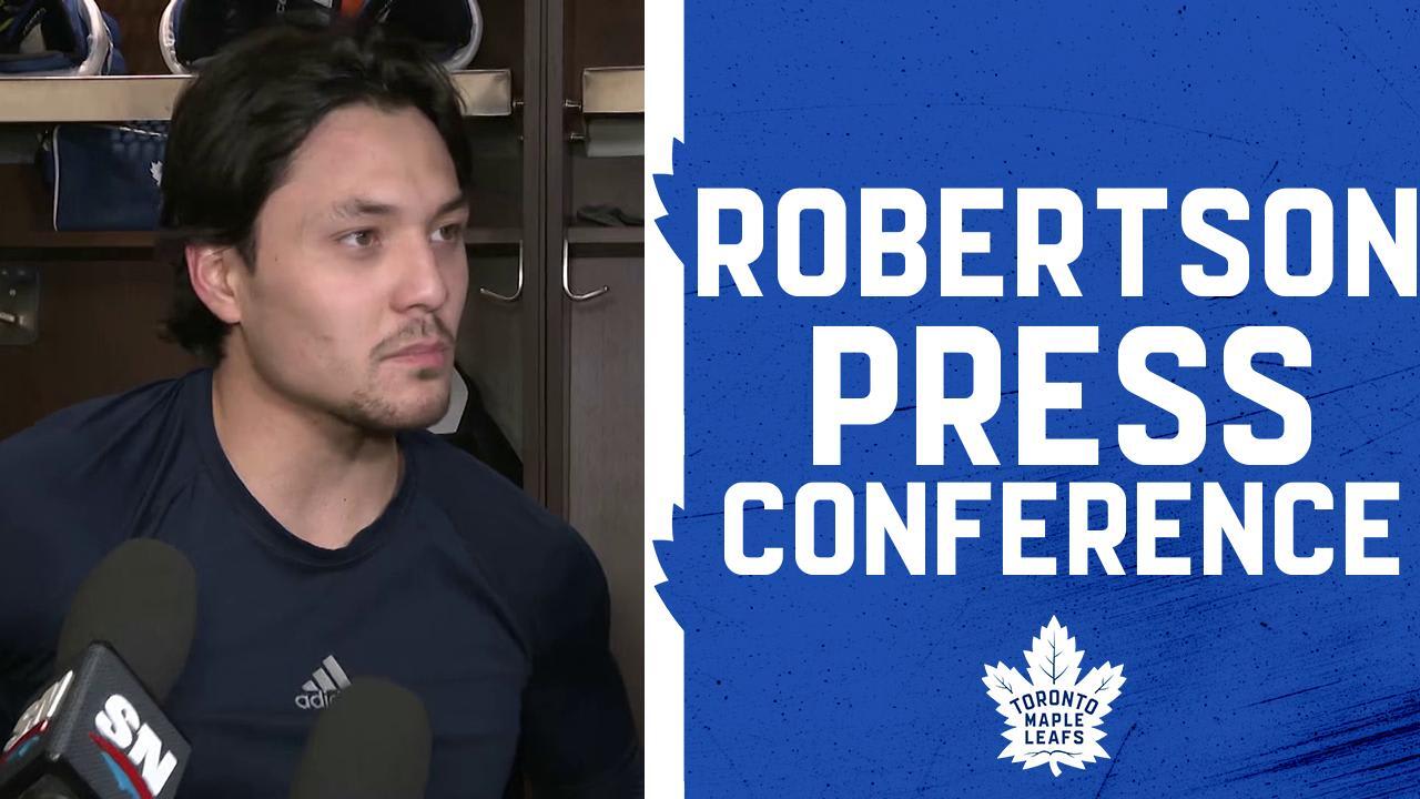 Nick Robertson Pre Game Toronto Maple Leafs